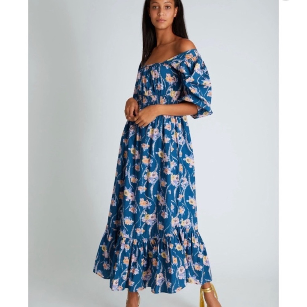 NWT LoveShackFancy Minnia Maxi Dress Size Small Floral Spring Shower Res…
